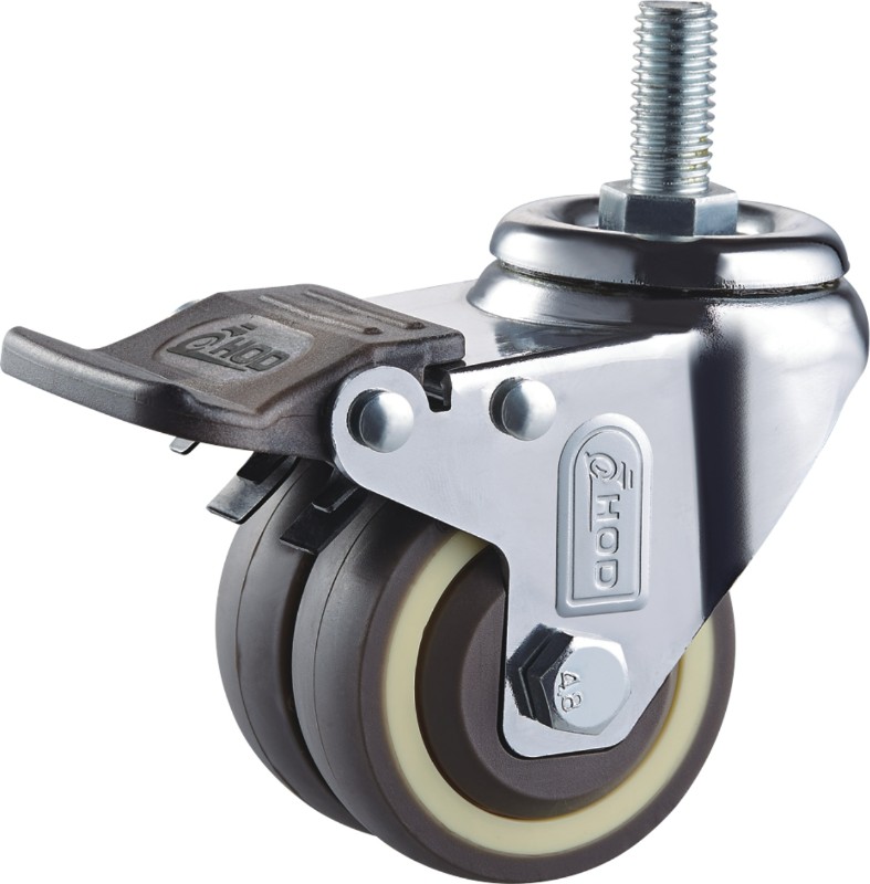 2.5寸帶刹車雙輪工業(yè)腳輪 2.5寸帶刹車雙輪工業腳輪